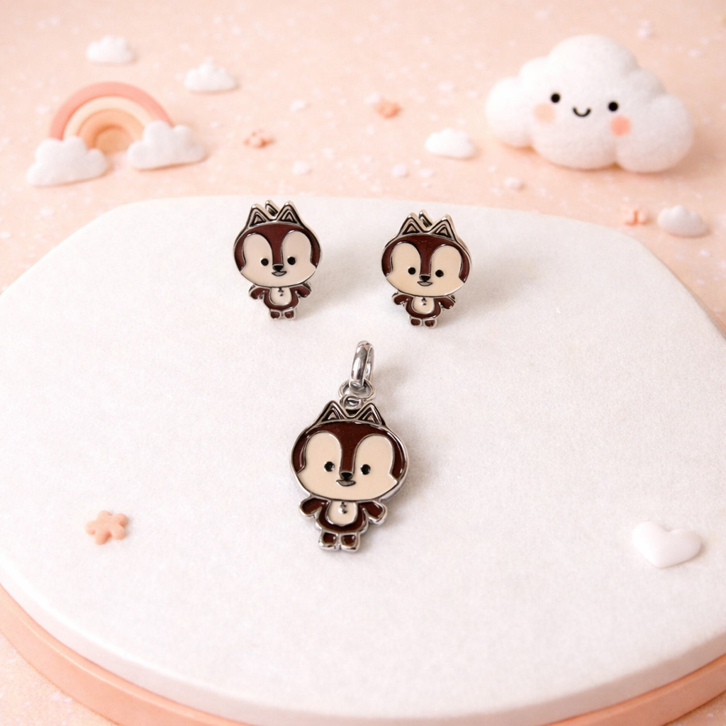 Cute Cartoon Chipmunk Pendant Set for Kids
