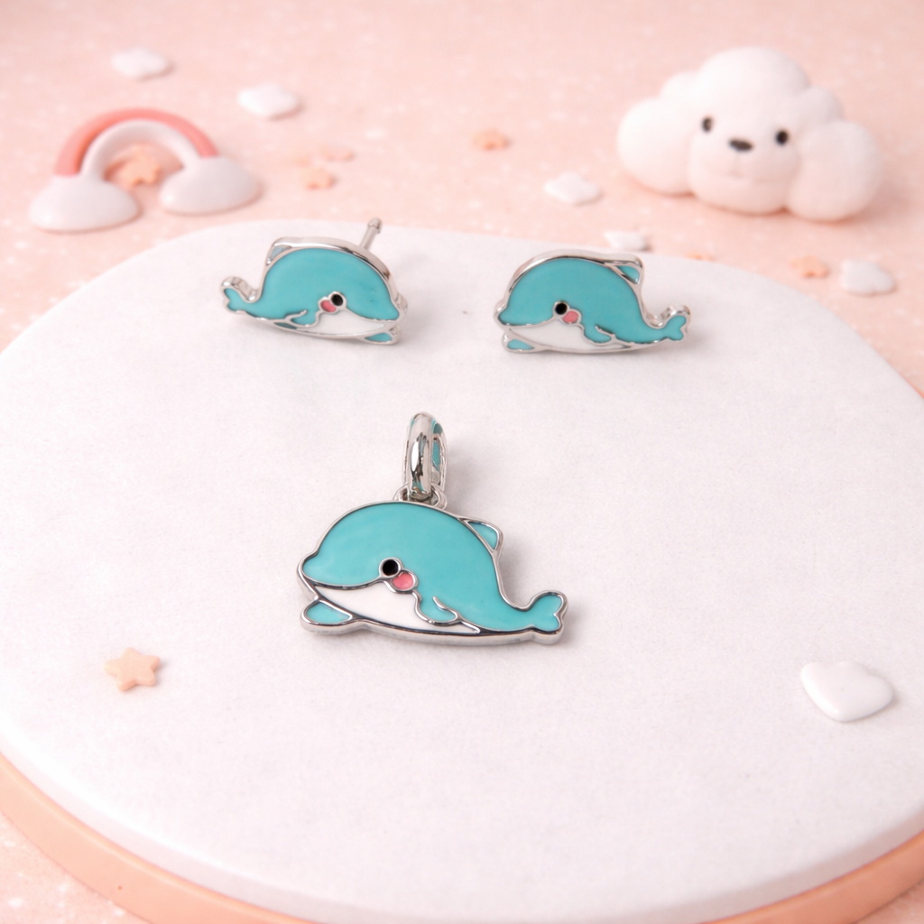 Cute Dolphin Pendant Set for Kids