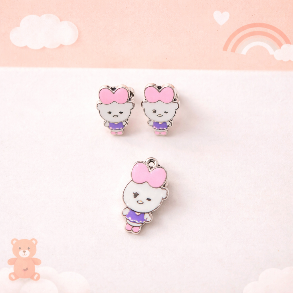 Cute Bow Girl Pendant Set for Kids