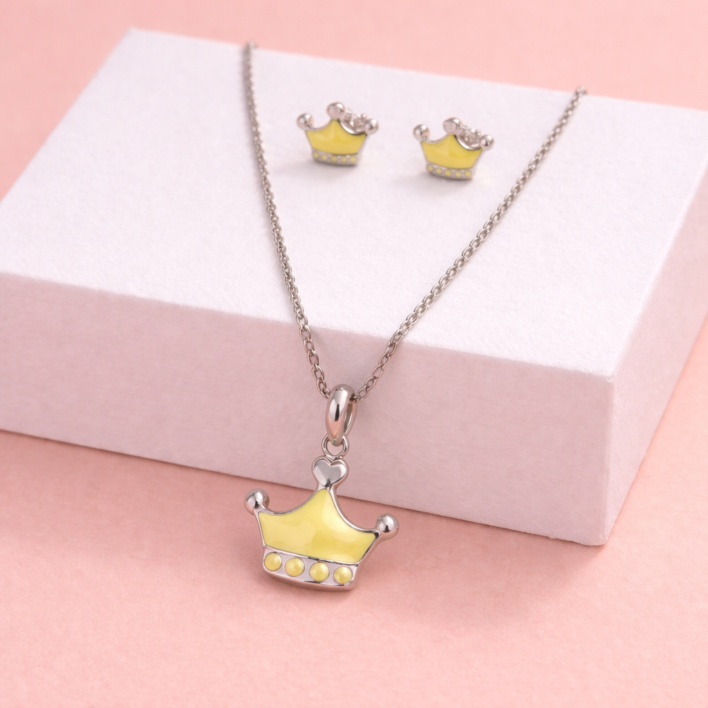 Cute Crown Pendant Set for Kids