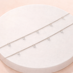 Minimal Silver Crystal Anklet