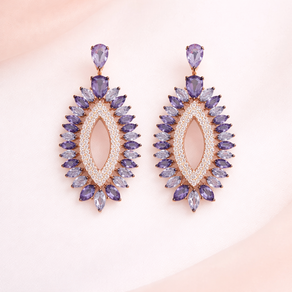 Royal Purple Sparkle Dangler Earrings
