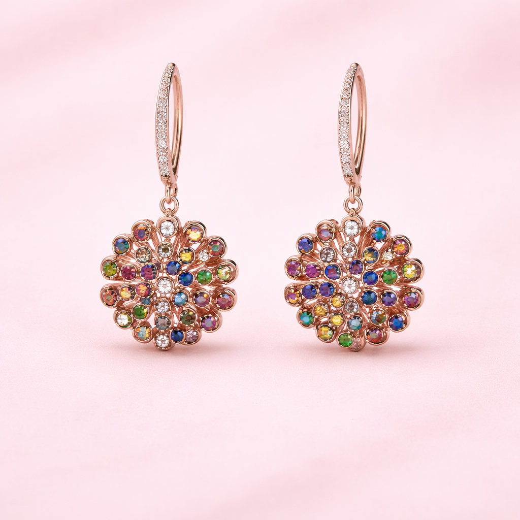 Multicolour Floral Drop Earrings