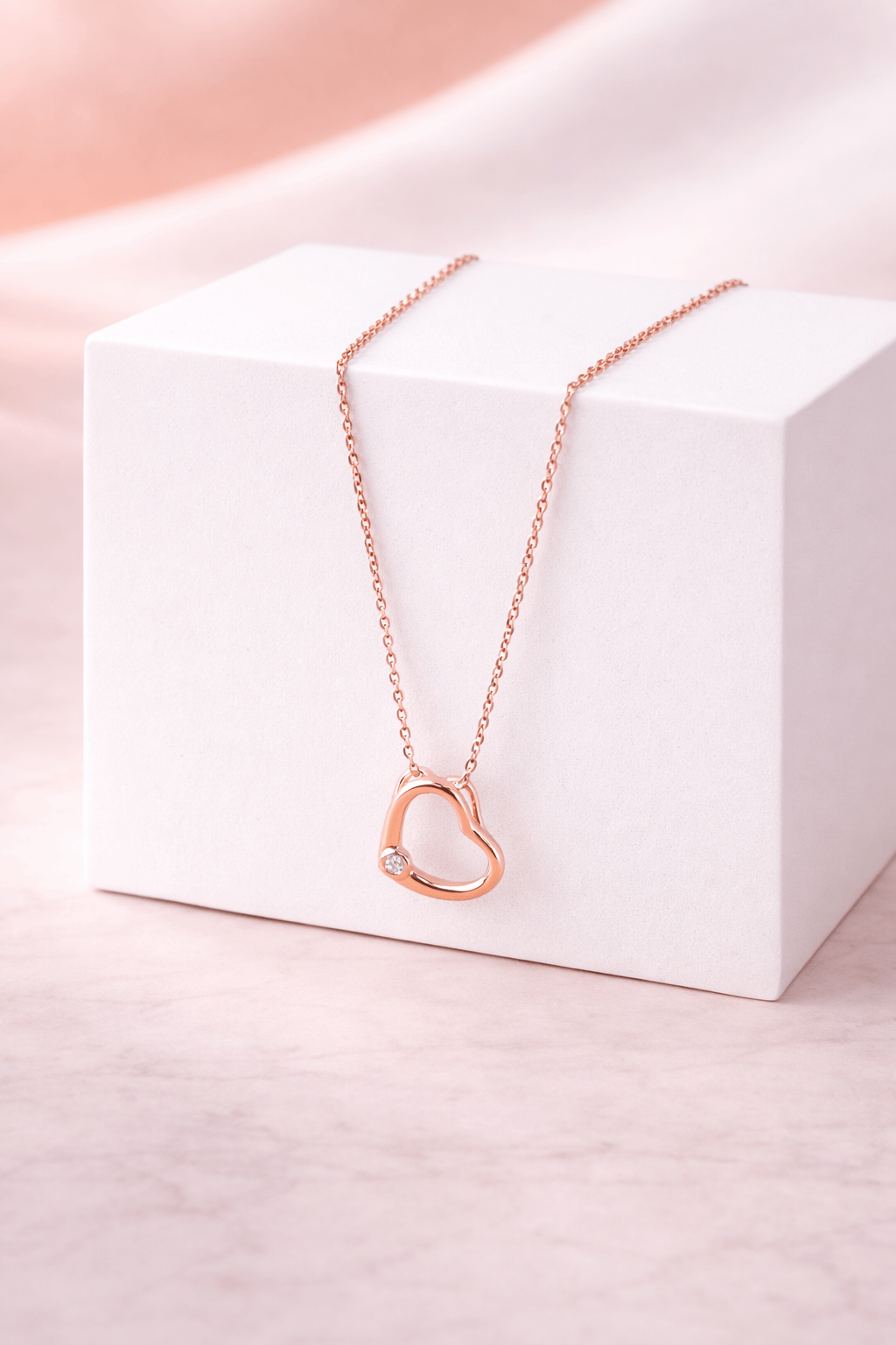 Elegant Open Heart Pendant Necklace
