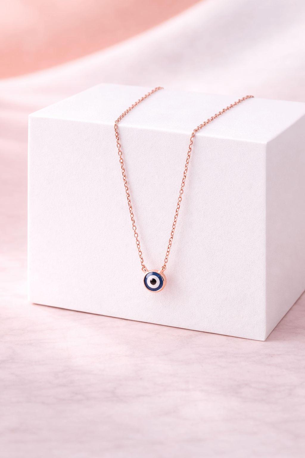 Minimal Evil Eye Pendant Necklace