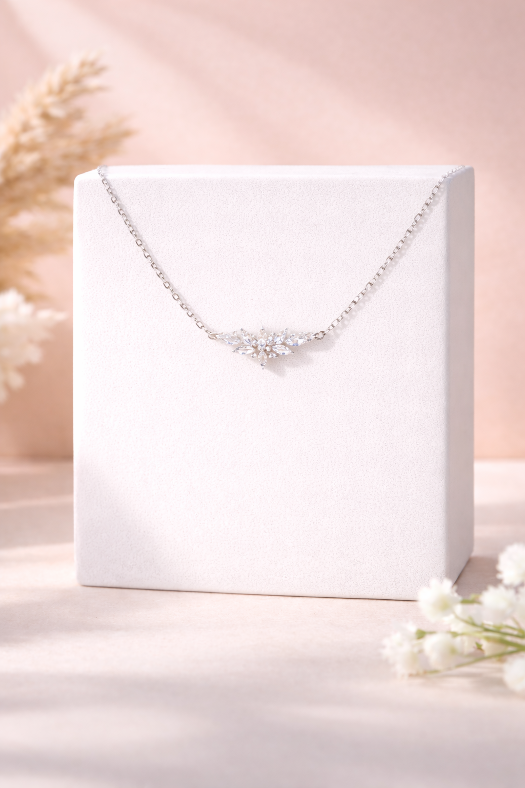 Floral Sparkle Pendant Necklace