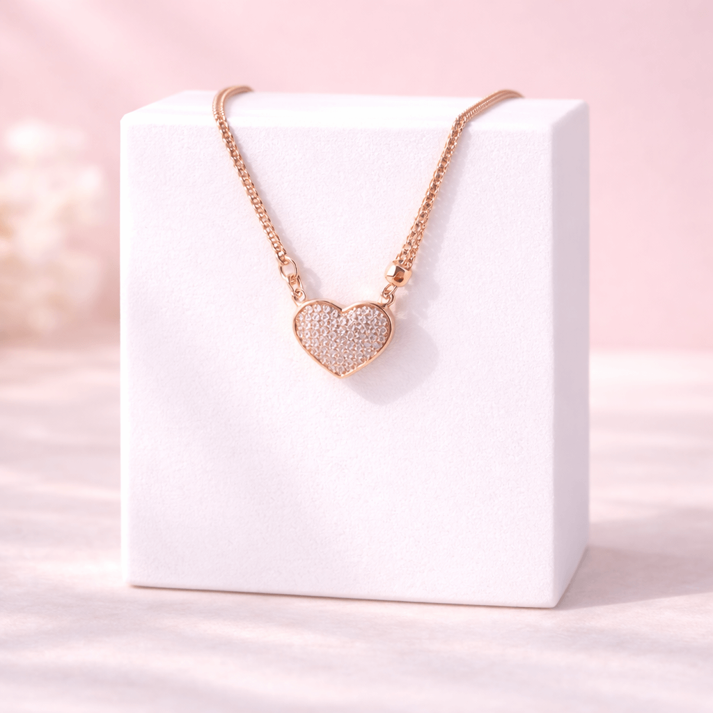 Sparkling Heart Pendant Necklace