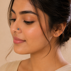 Floral Oxidized Silver Piercing Nose Pin