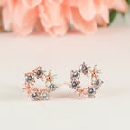 Rose Gold Floral Stud Earrings