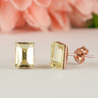 Yellow Solitaire Stud Earrings
