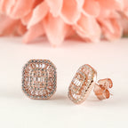 Rose gold Geometric CZ studs