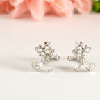 Floral Bow Cluster Stud Earrings