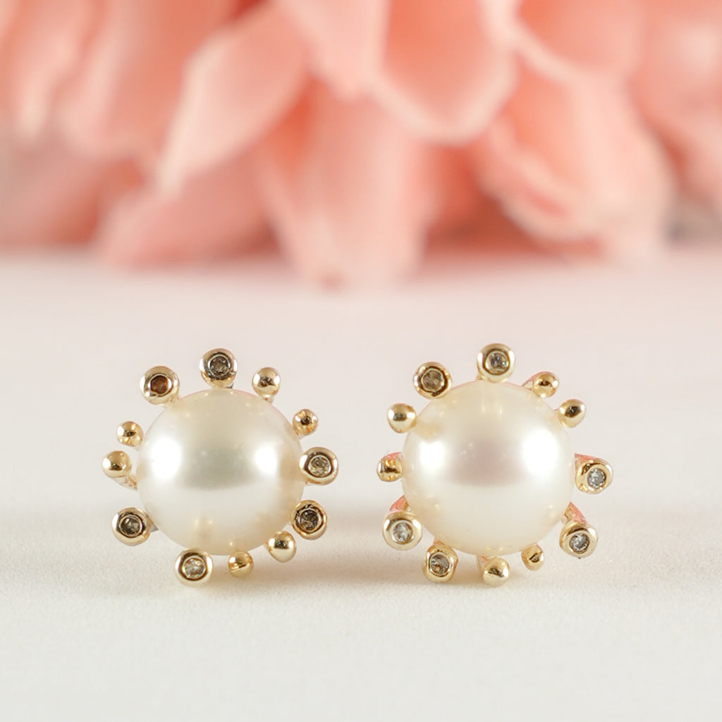 Gold Plated Elegant Pearl Earrings for Women