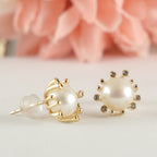 Gold Plated Elegant Pearl Earrings for Women