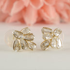 Gold Leaf Cluster Stud Earrings