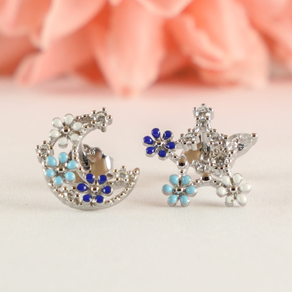 925 Silver Asymmetric Earrings for Women