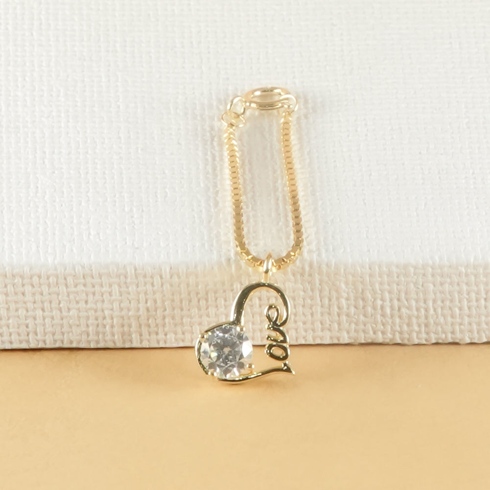 925 Silver Gold-Plated Love Heart Watch Charm
