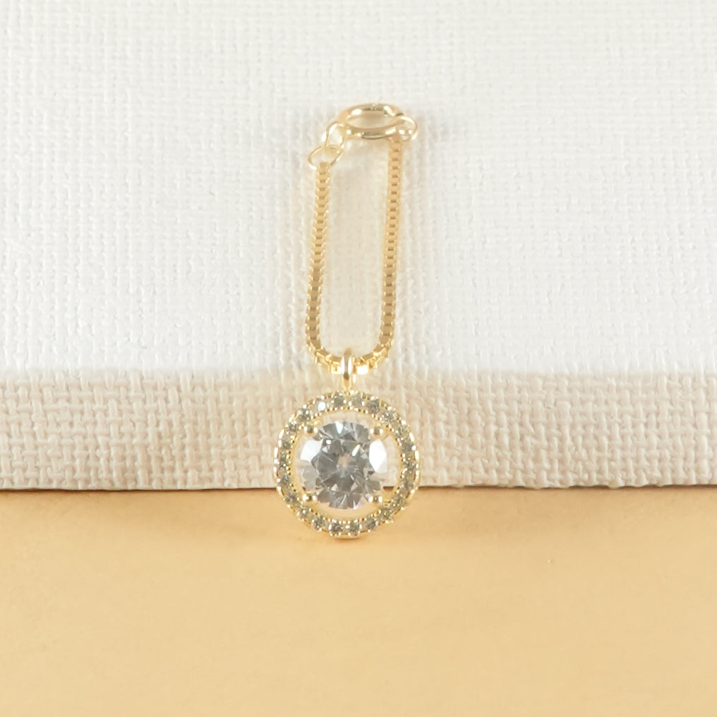925 Silver Gold-Plated Solitaire Watch Charm