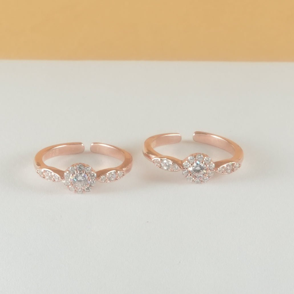 Round Halo Adjustable Toe Rings