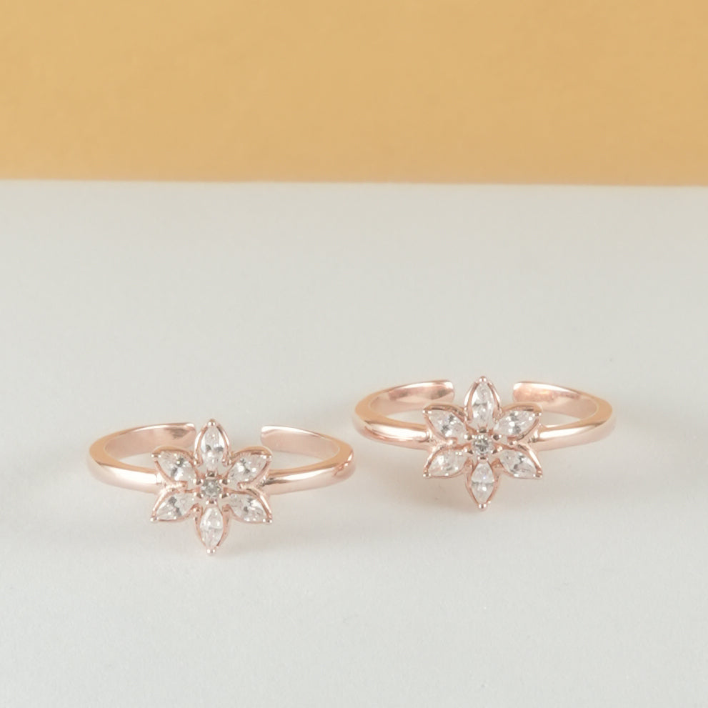 Floral Blossom Adjustable Toe Rings
