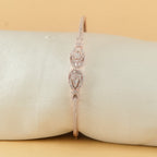 Dual-Design Reversible Openable Kada in 925 Silver with Rose Gold Finish