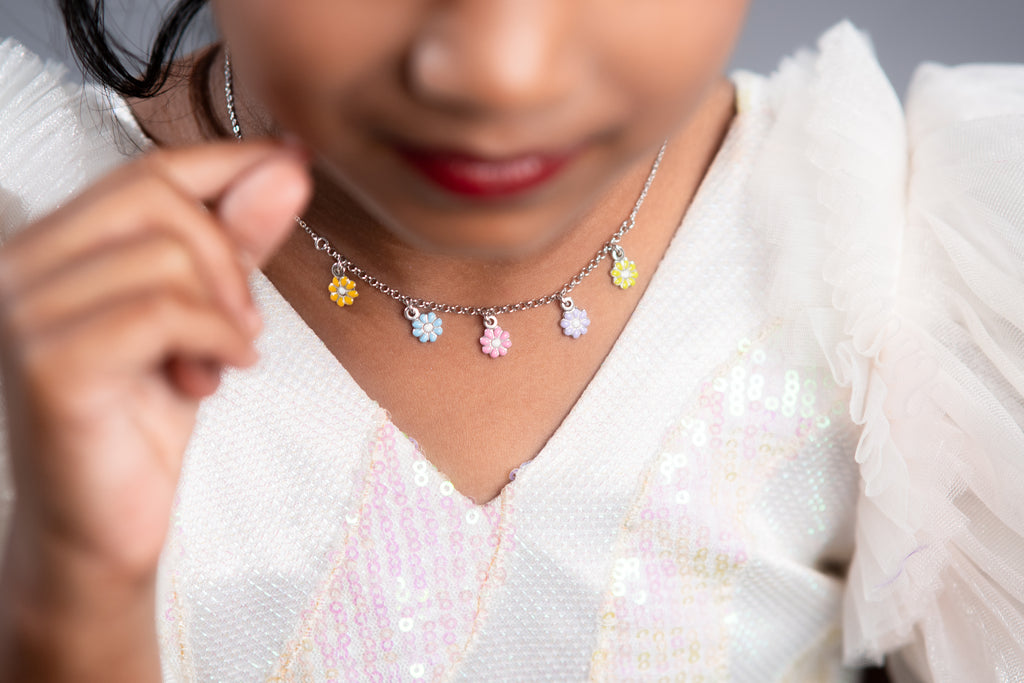 Cute Floral Charm Necklace for Kids