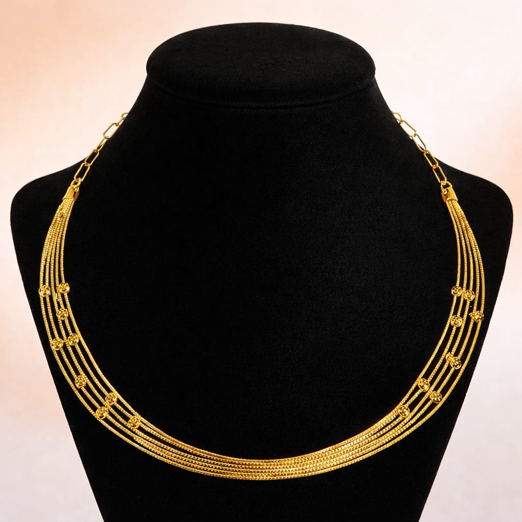 Gold-Tone Multi-Layer Hasli Style Necklace