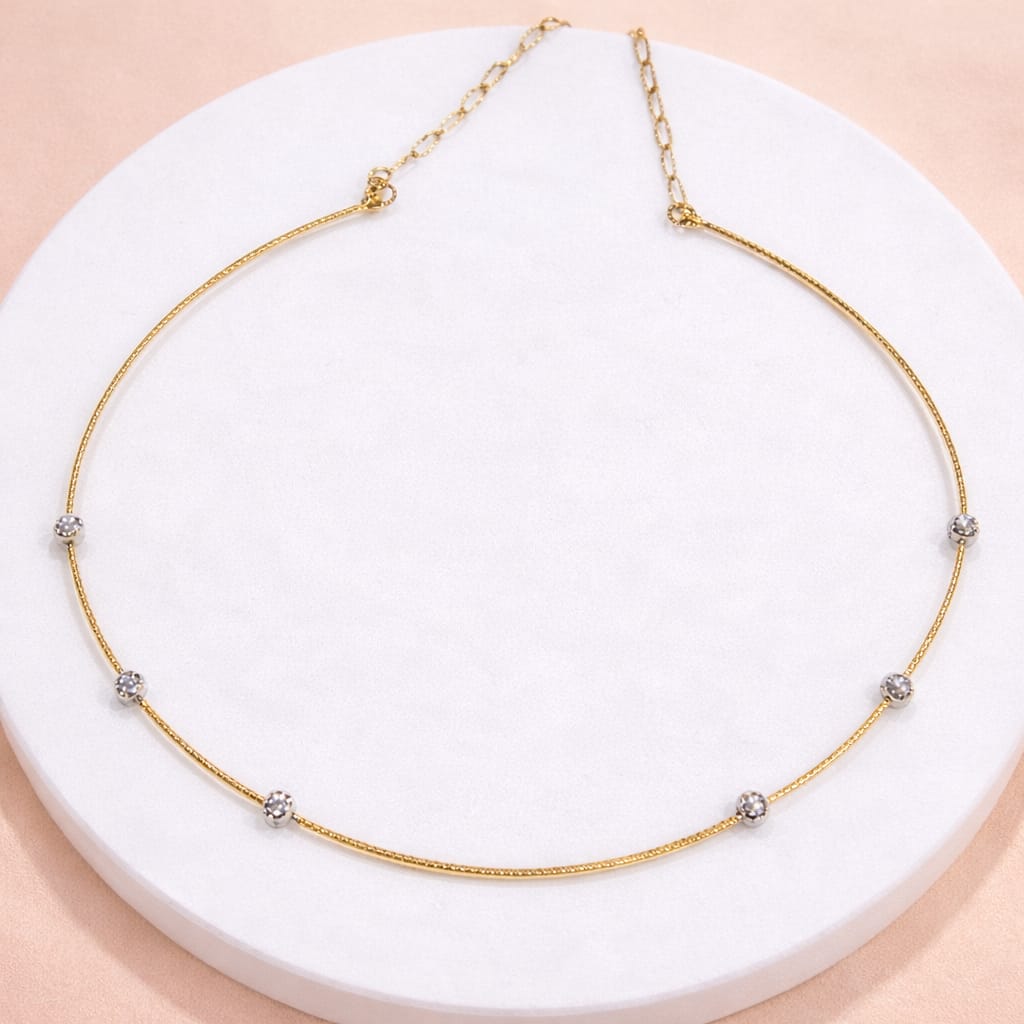 Gold-Tone Silver Beaded Hasli