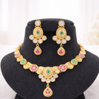 Royal Kundan Floral Necklace Set with Earrings