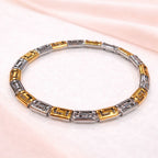 Dual Tone Geometric Link Bracelet