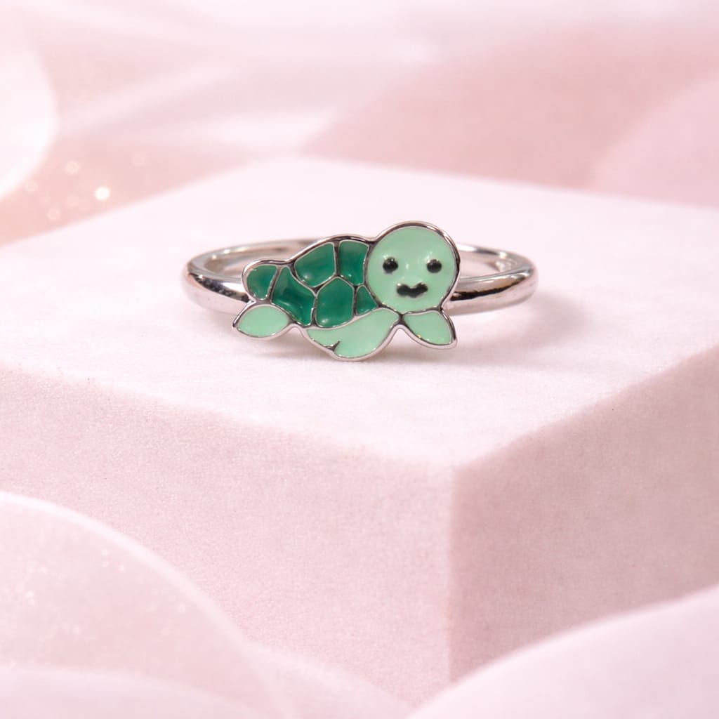 Cute Turtle Cartoon Kids Adjustable Ring