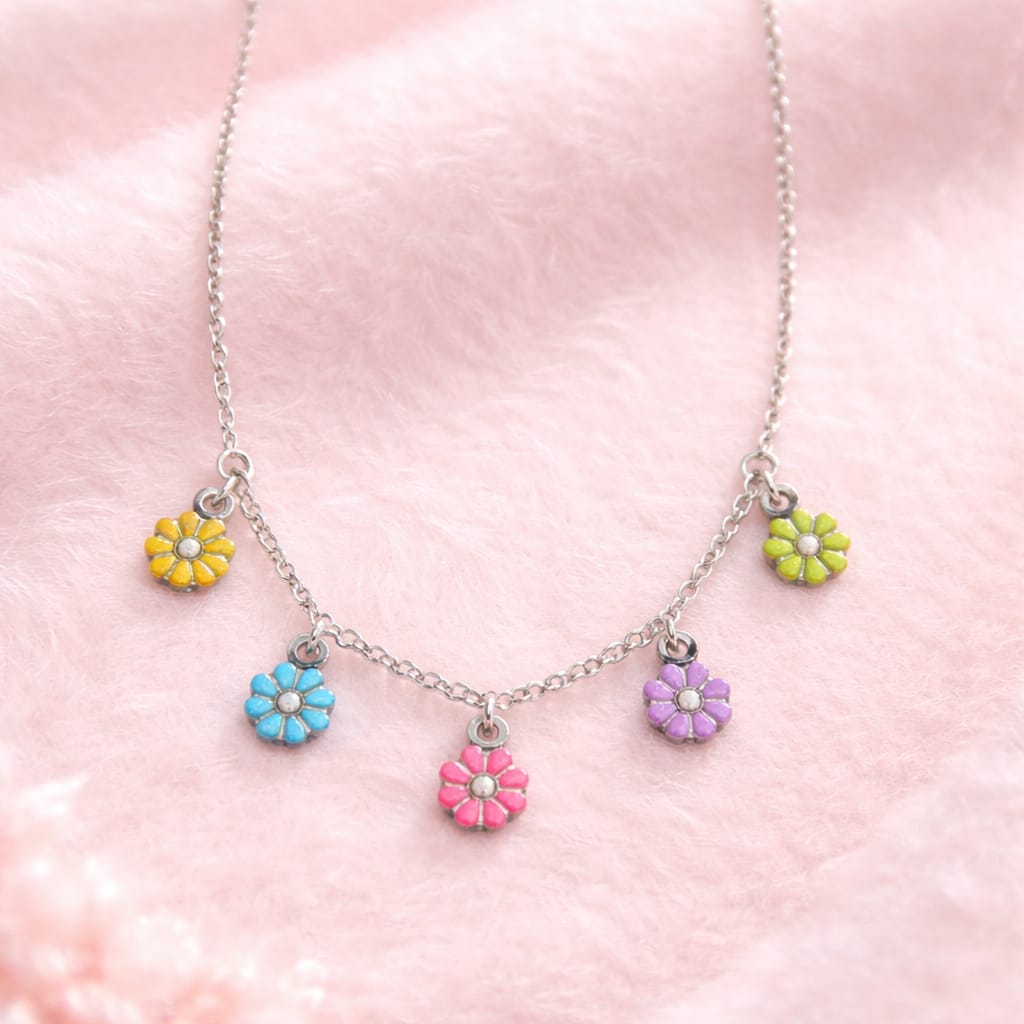 Cute Floral Charm Necklace for Kids