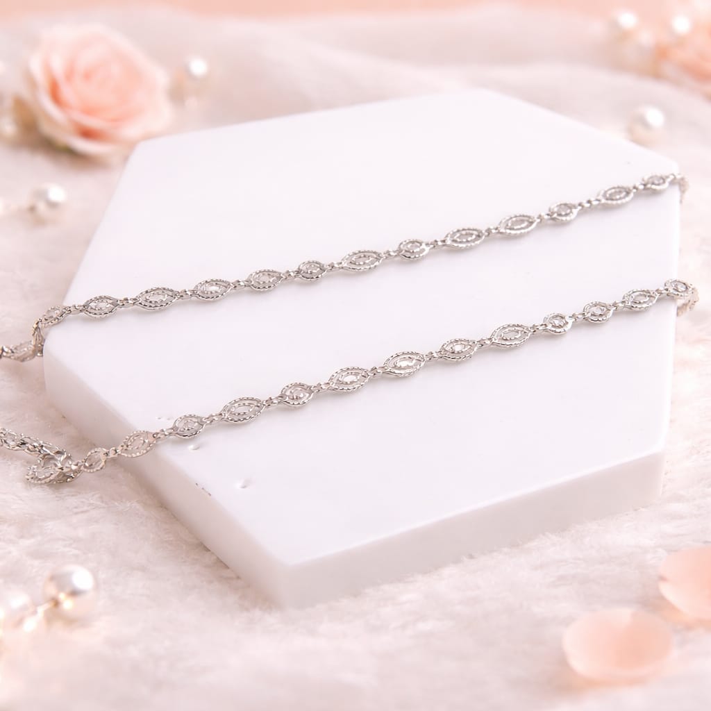 Elegant Silver Infinity Link Anklets