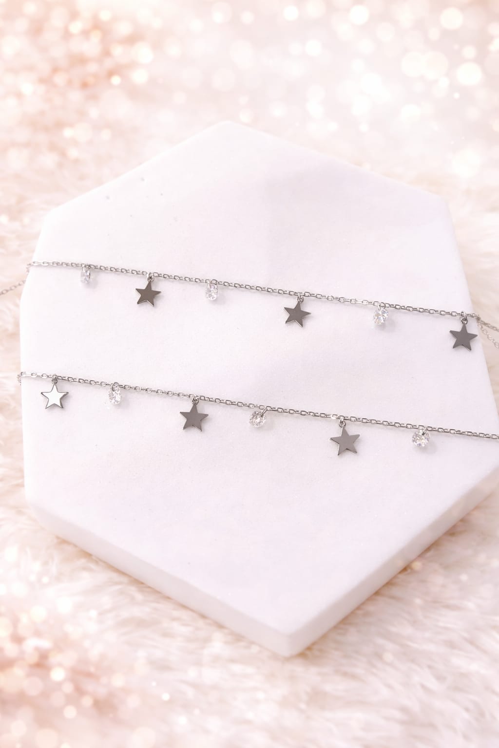 Silver Star Charm Anklet