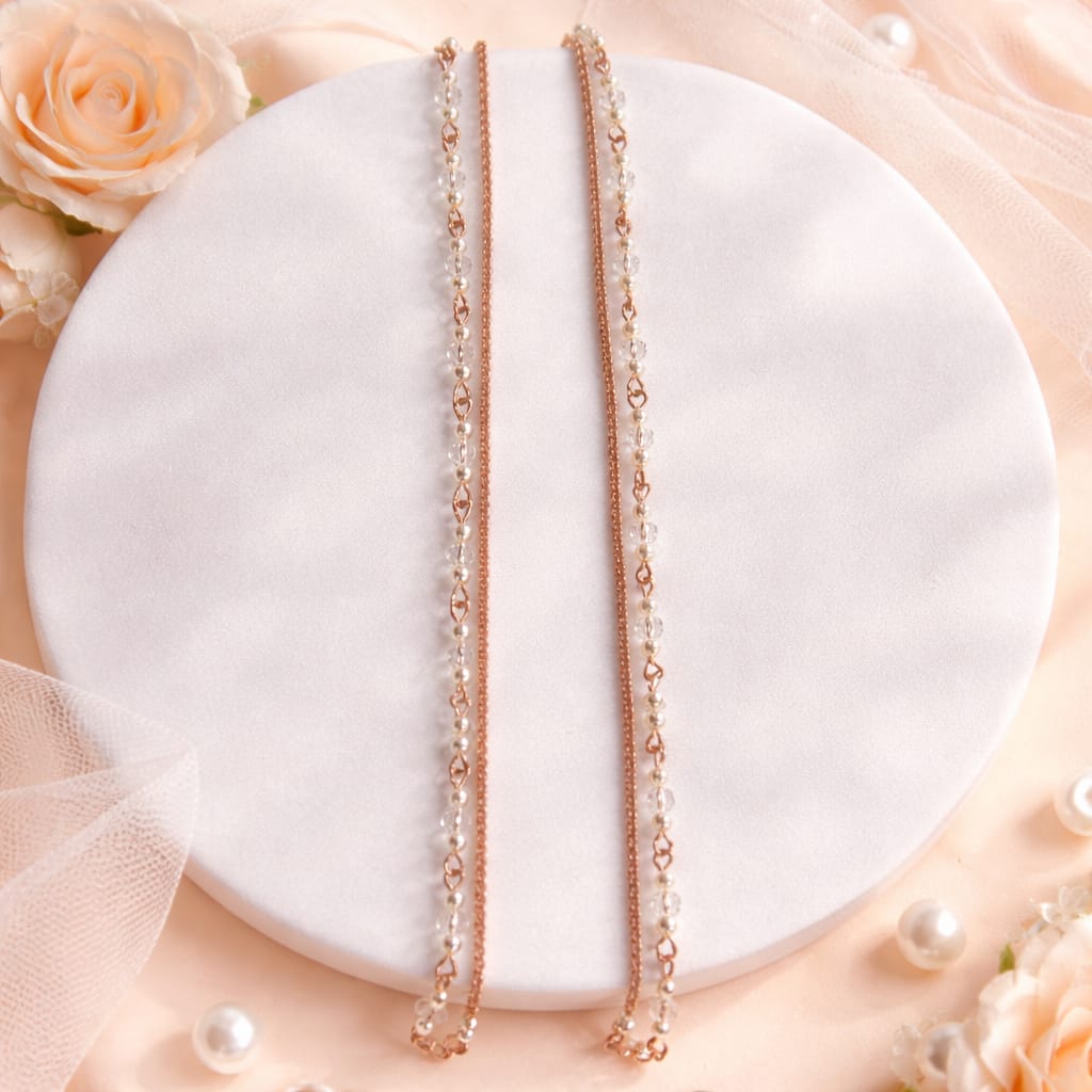 Rose Gold Pearl Chain Anklet