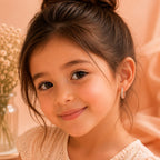 Classic CZ Kids Hoop Earrings in Rose Gold
