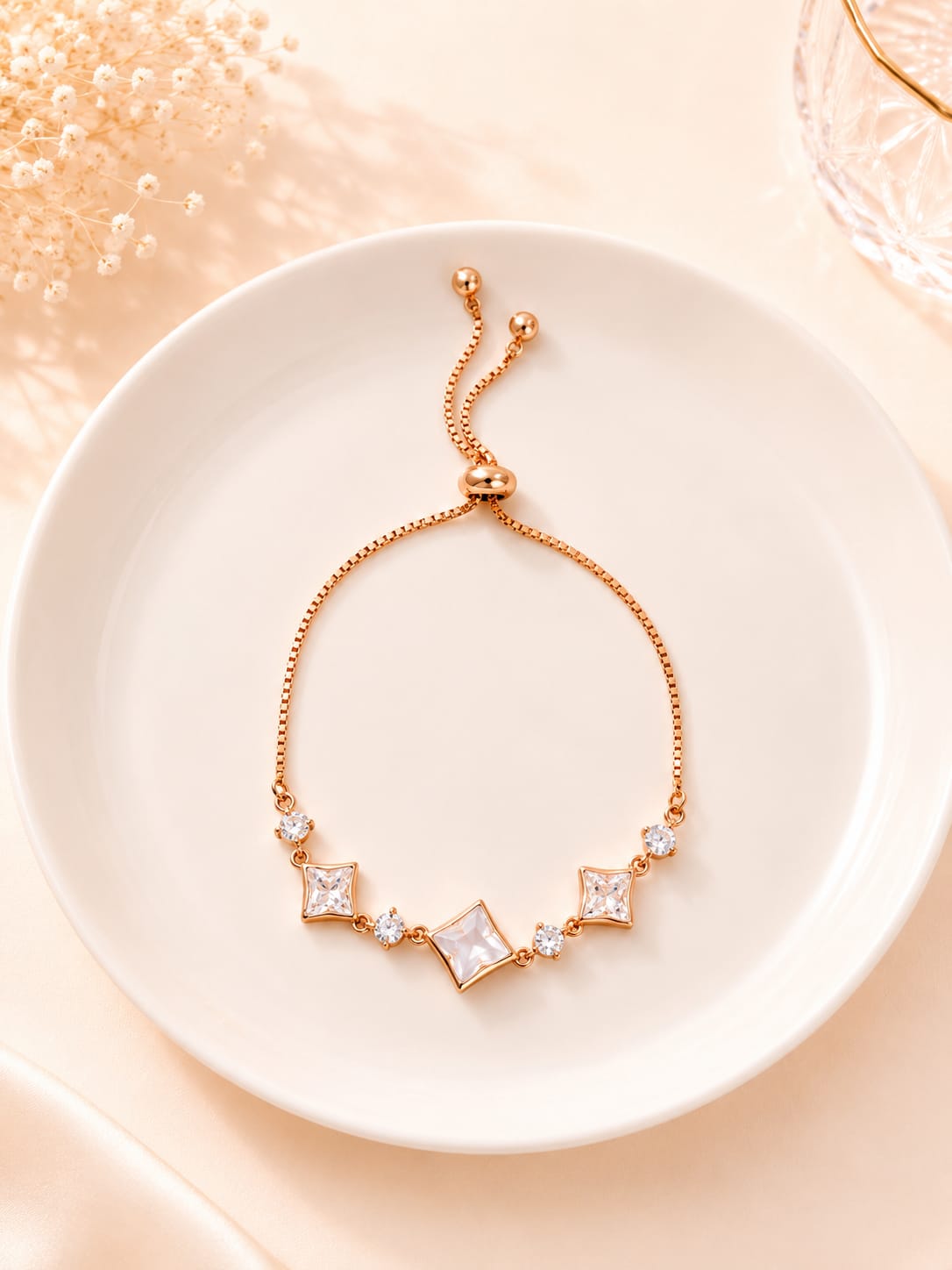 Celeste Square Sparkle Adjustable Bracelet