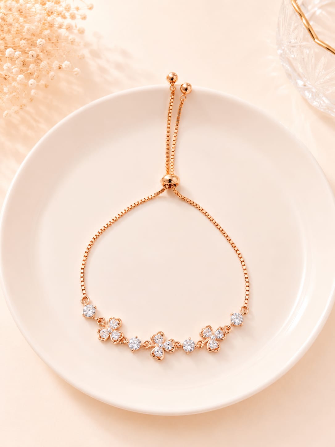 Flora Sparkle Adjustable Bracelet