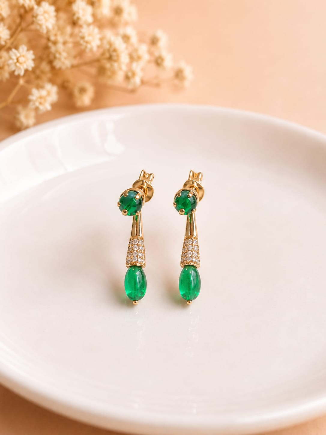 Emerald Drop Elegance Earrings