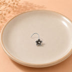 Floral Oxidized Silver Piercing Nose Pin