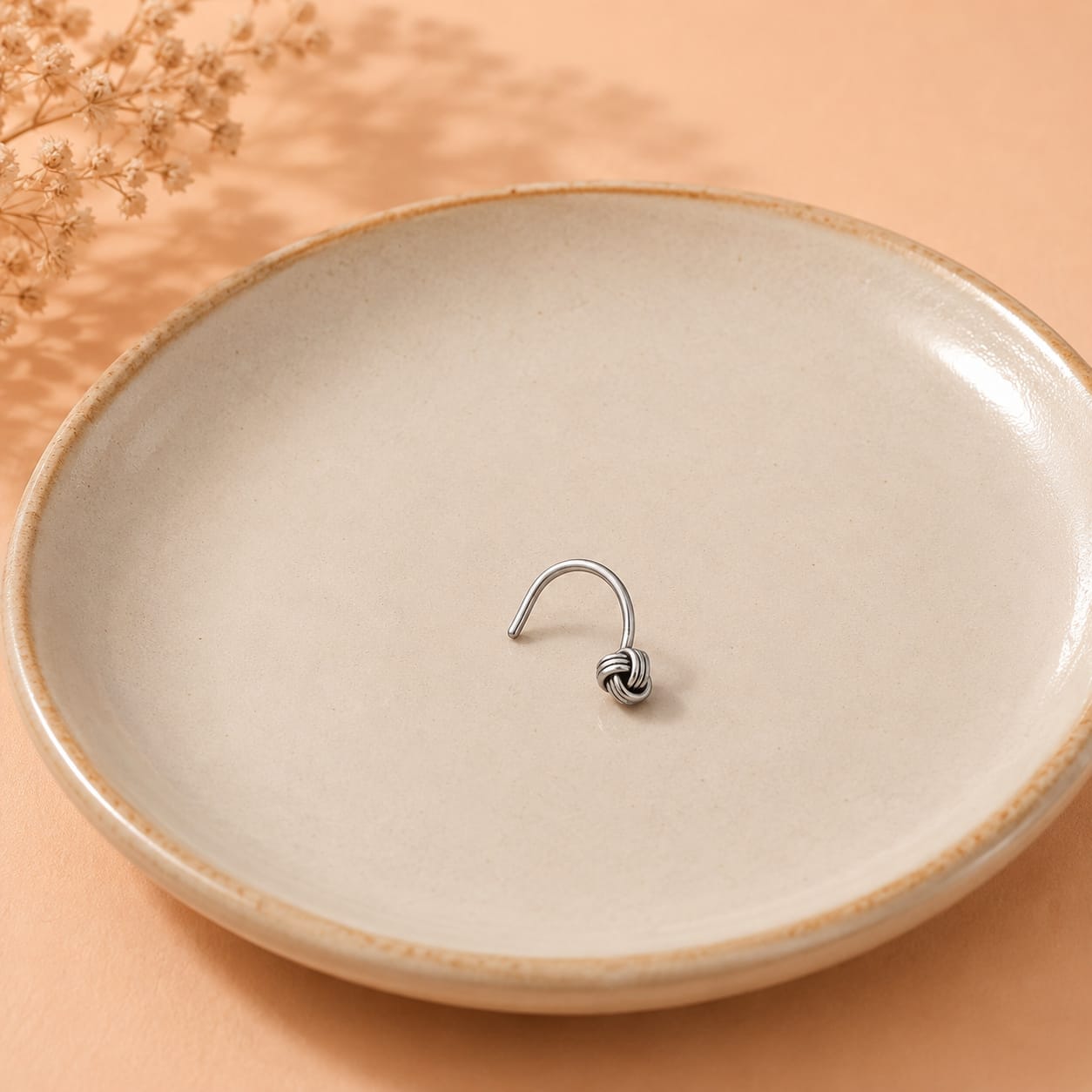 Silver Knot Piercing Nose Pin