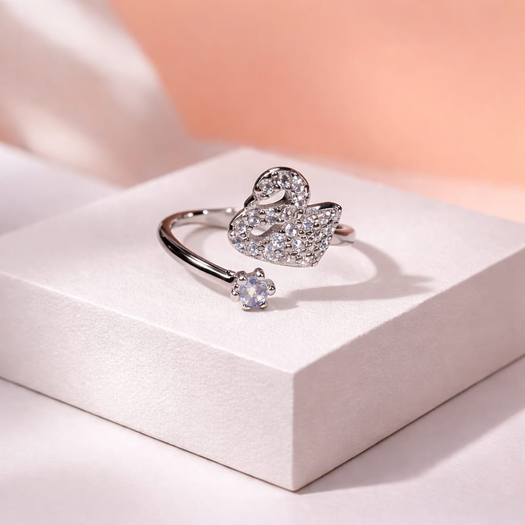 Swan Adjustable Open Ring for Women