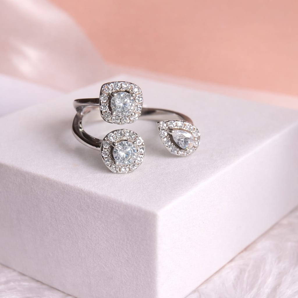Triple Halo Adjustable Ring for Women