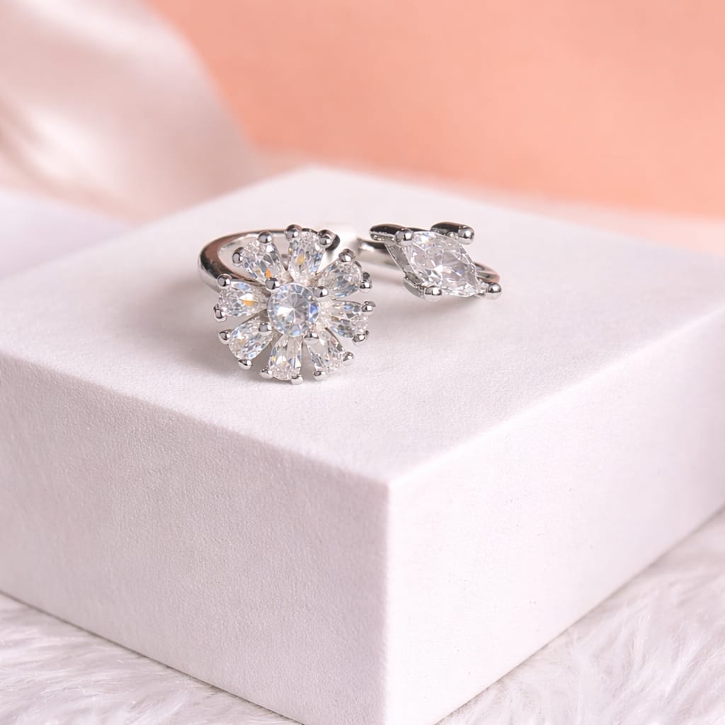 Floral Statement Adjustable Ring for Women