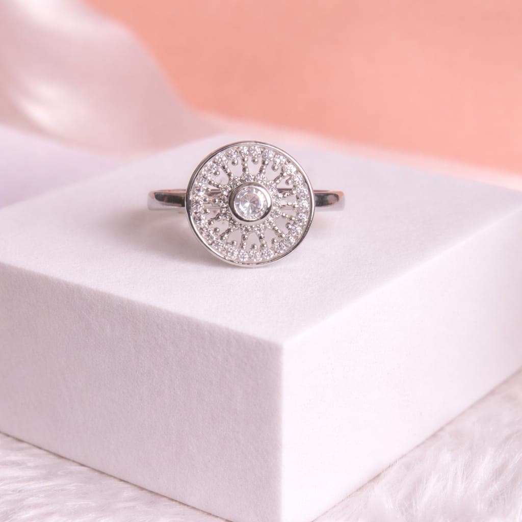 Sunburst Halo Adjustable Ring for Women