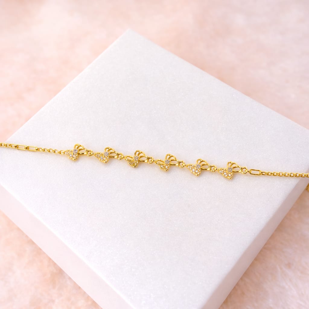 Gold-Plated Crystal Butterfly Bracelet