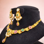 Royal Kundan Floral Necklace Set with Earrings