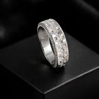 Elegant Silver Crystal Studded Band Ring