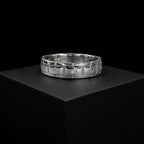 Stylish Silver Crystal Studded Geometric Band Ring