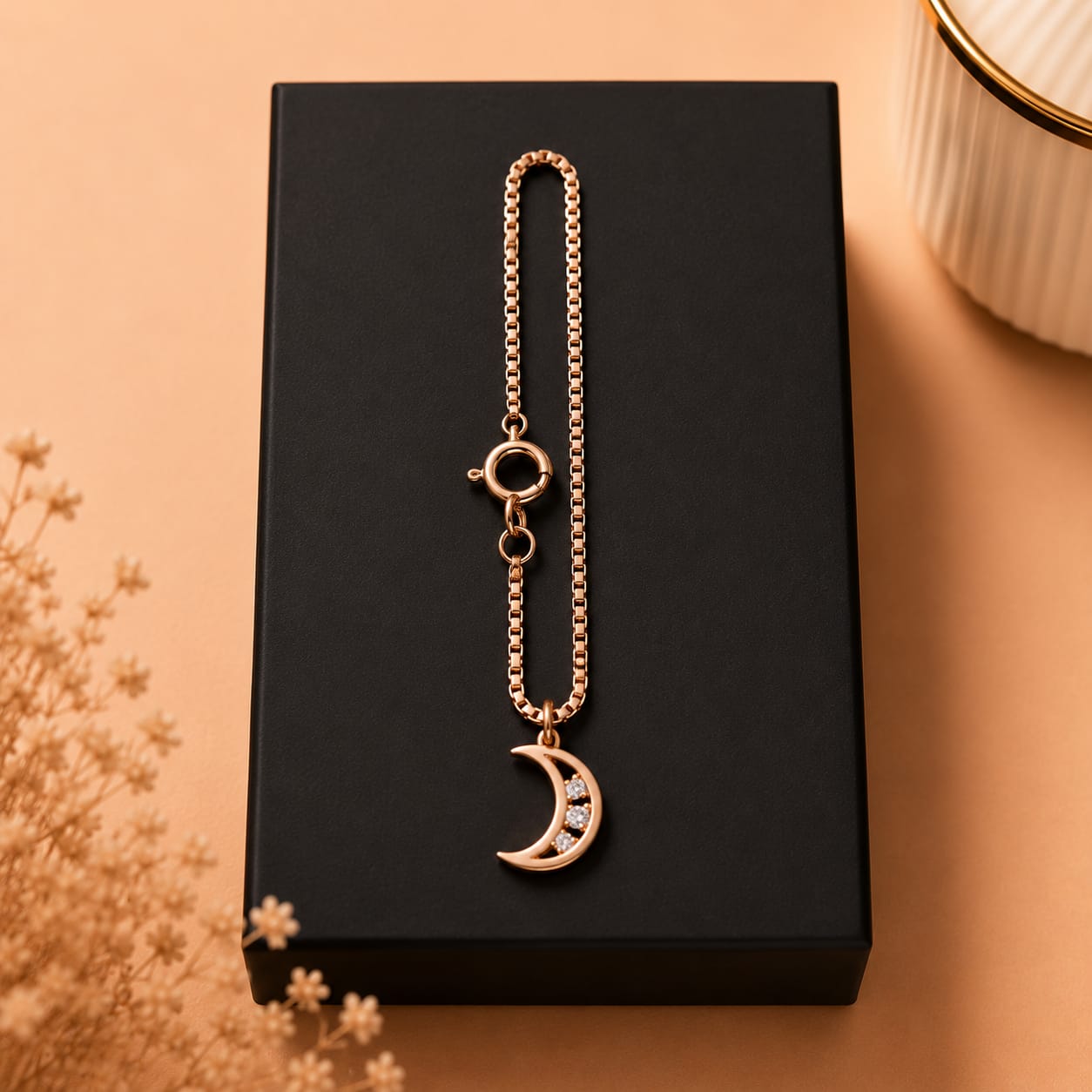 Celestial Rose Moon Watch Charm